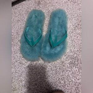 Tibi Bryan Shearling Flip Flop